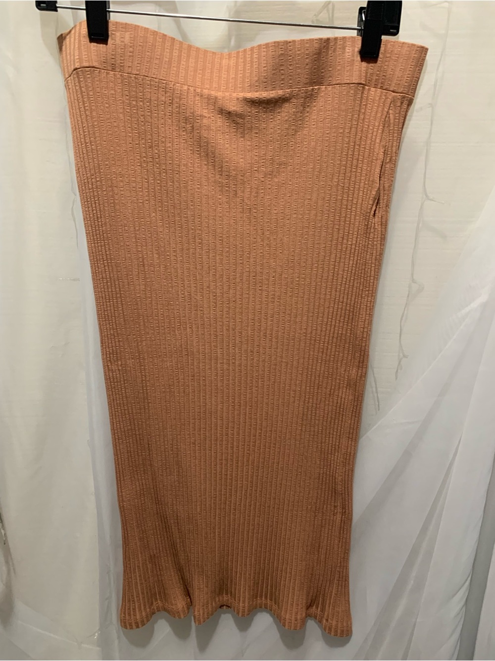LNA Ribbed Tan Midi Skirt